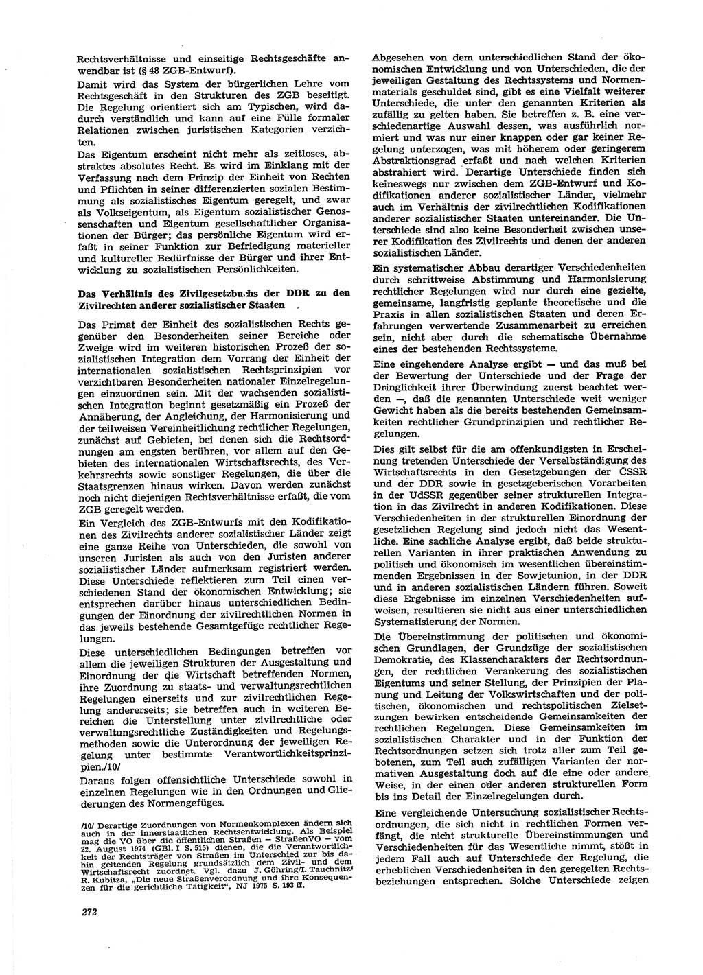 Neue Justiz (NJ), Zeitschrift für Recht und Rechtswissenschaft [Deutsche Demokratische Republik (DDR)], 29. Jahrgang 1975, Seite 272 (NJ DDR 1975, S. 272)