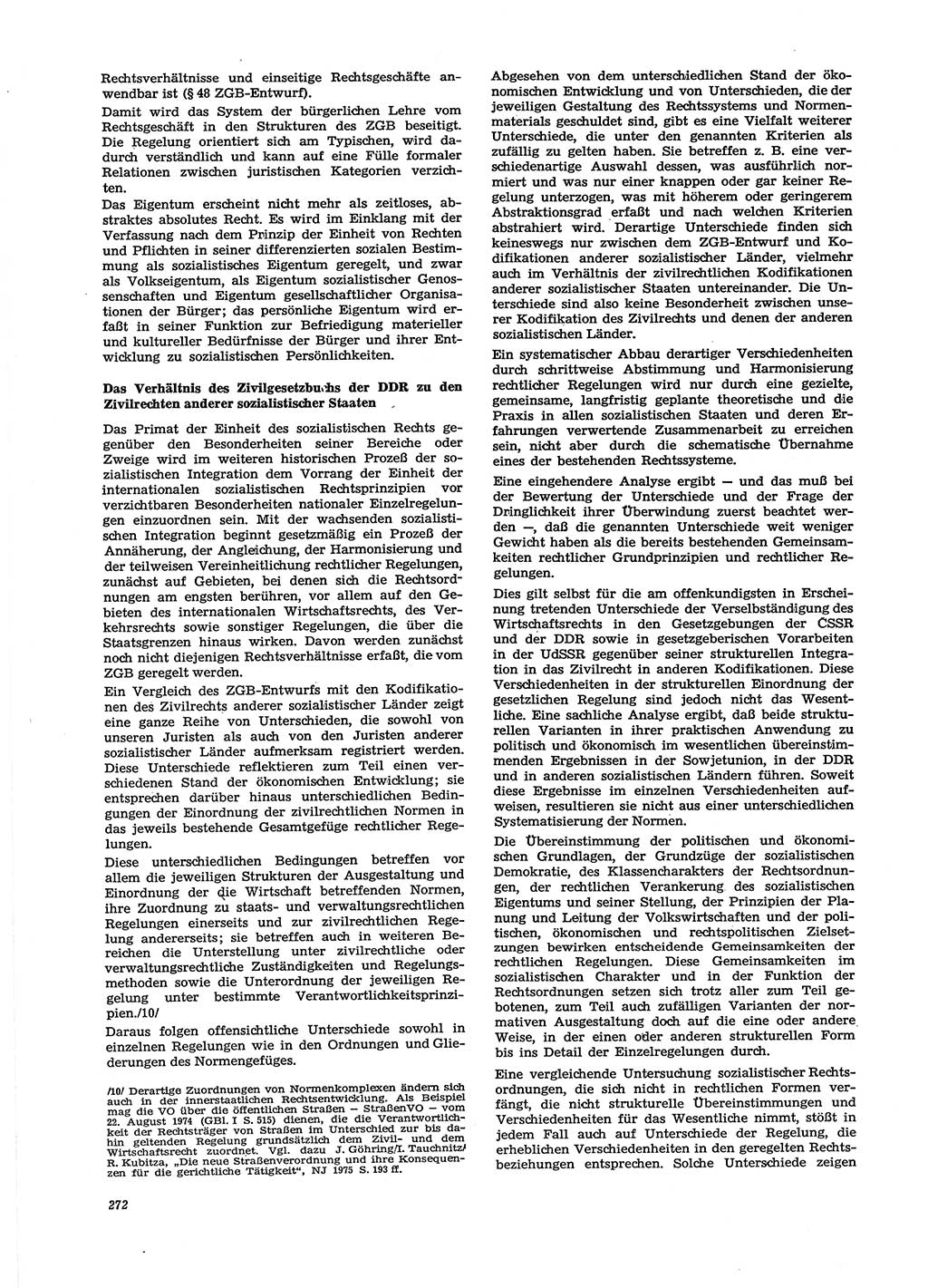 Neue Justiz (NJ), Zeitschrift für Recht und Rechtswissenschaft [Deutsche Demokratische Republik (DDR)], 29. Jahrgang 1975, Seite 272 (NJ DDR 1975, S. 272)