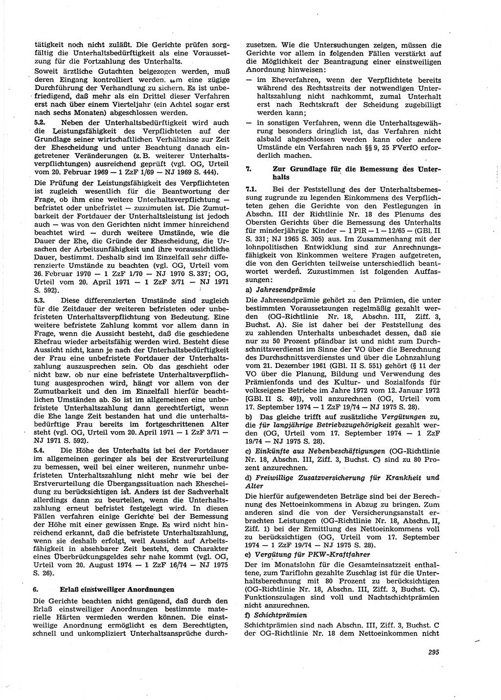 Neue Justiz (NJ), Zeitschrift für Recht und Rechtswissenschaft [Deutsche Demokratische Republik (DDR)], 29. Jahrgang 1975, Seite 295 (NJ DDR 1975, S. 295)
