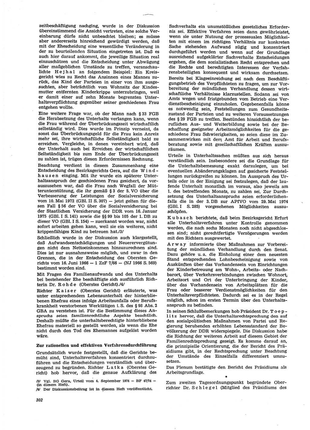Neue Justiz (NJ), Zeitschrift für Recht und Rechtswissenschaft [Deutsche Demokratische Republik (DDR)], 29. Jahrgang 1975, Seite 302 (NJ DDR 1975, S. 302)