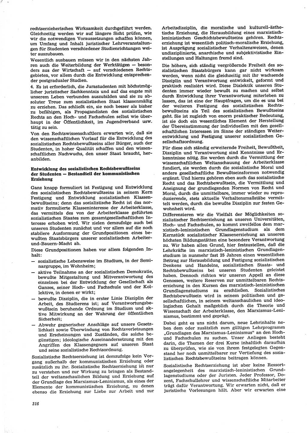 Neue Justiz (NJ), Zeitschrift für Recht und Rechtswissenschaft [Deutsche Demokratische Republik (DDR)], 29. Jahrgang 1975, Seite 316 (NJ DDR 1975, S. 316)