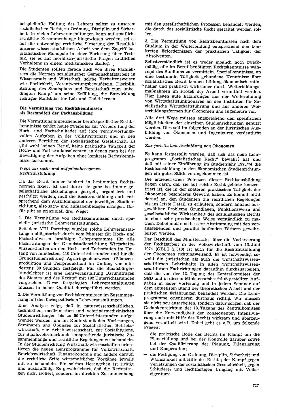 Neue Justiz (NJ), Zeitschrift für Recht und Rechtswissenschaft [Deutsche Demokratische Republik (DDR)], 29. Jahrgang 1975, Seite 317 (NJ DDR 1975, S. 317)