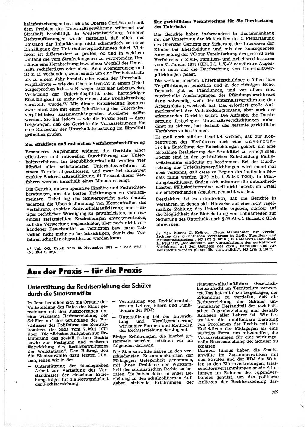 Neue Justiz (NJ), Zeitschrift für Recht und Rechtswissenschaft [Deutsche Demokratische Republik (DDR)], 29. Jahrgang 1975, Seite 329 (NJ DDR 1975, S. 329)
