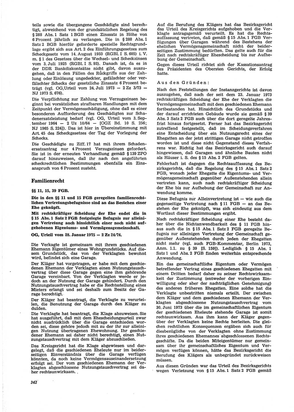 Neue Justiz (NJ), Zeitschrift für Recht und Rechtswissenschaft [Deutsche Demokratische Republik (DDR)], 29. Jahrgang 1975, Seite 342 (NJ DDR 1975, S. 342)