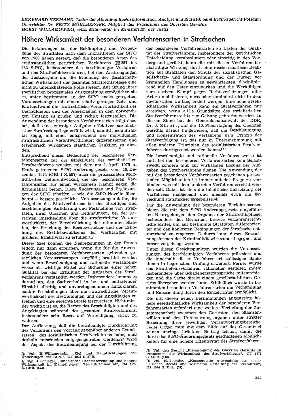 Neue Justiz (NJ), Zeitschrift für Recht und Rechtswissenschaft [Deutsche Demokratische Republik (DDR)], 29. Jahrgang 1975, Seite 355 (NJ DDR 1975, S. 355)