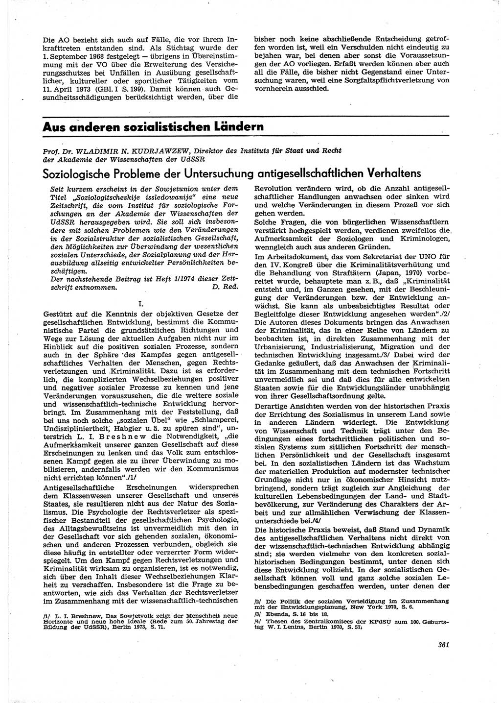 Neue Justiz (NJ), Zeitschrift für Recht und Rechtswissenschaft [Deutsche Demokratische Republik (DDR)], 29. Jahrgang 1975, Seite 361 (NJ DDR 1975, S. 361)