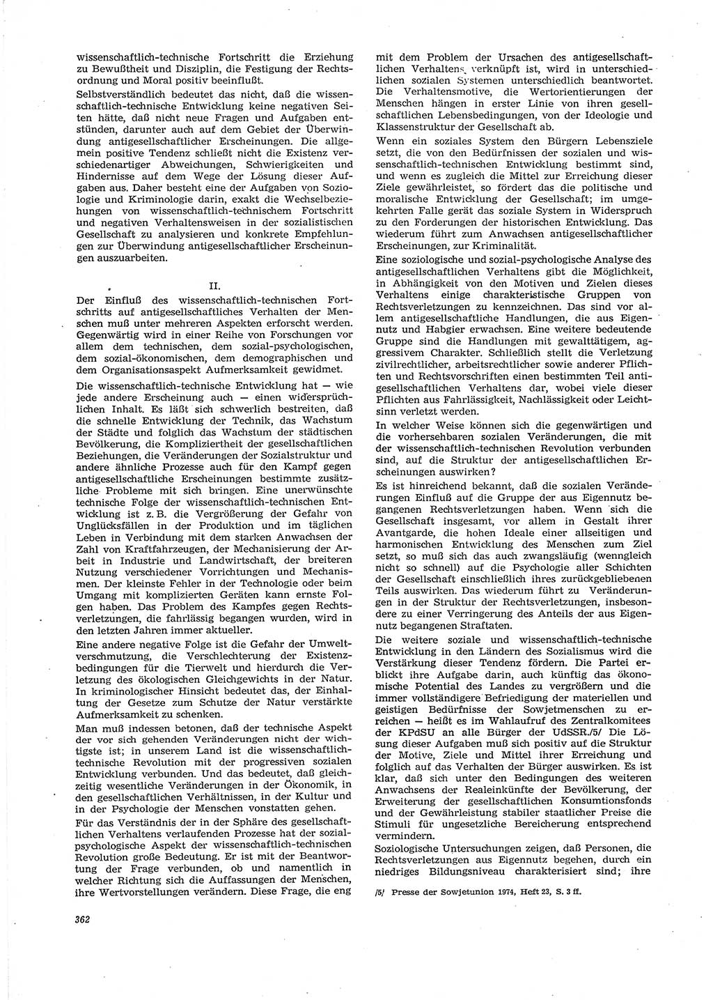 Neue Justiz (NJ), Zeitschrift für Recht und Rechtswissenschaft [Deutsche Demokratische Republik (DDR)], 29. Jahrgang 1975, Seite 362 (NJ DDR 1975, S. 362)