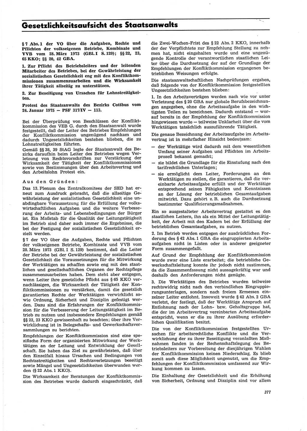 Neue Justiz (NJ), Zeitschrift für Recht und Rechtswissenschaft [Deutsche Demokratische Republik (DDR)], 29. Jahrgang 1975, Seite 377 (NJ DDR 1975, S. 377)