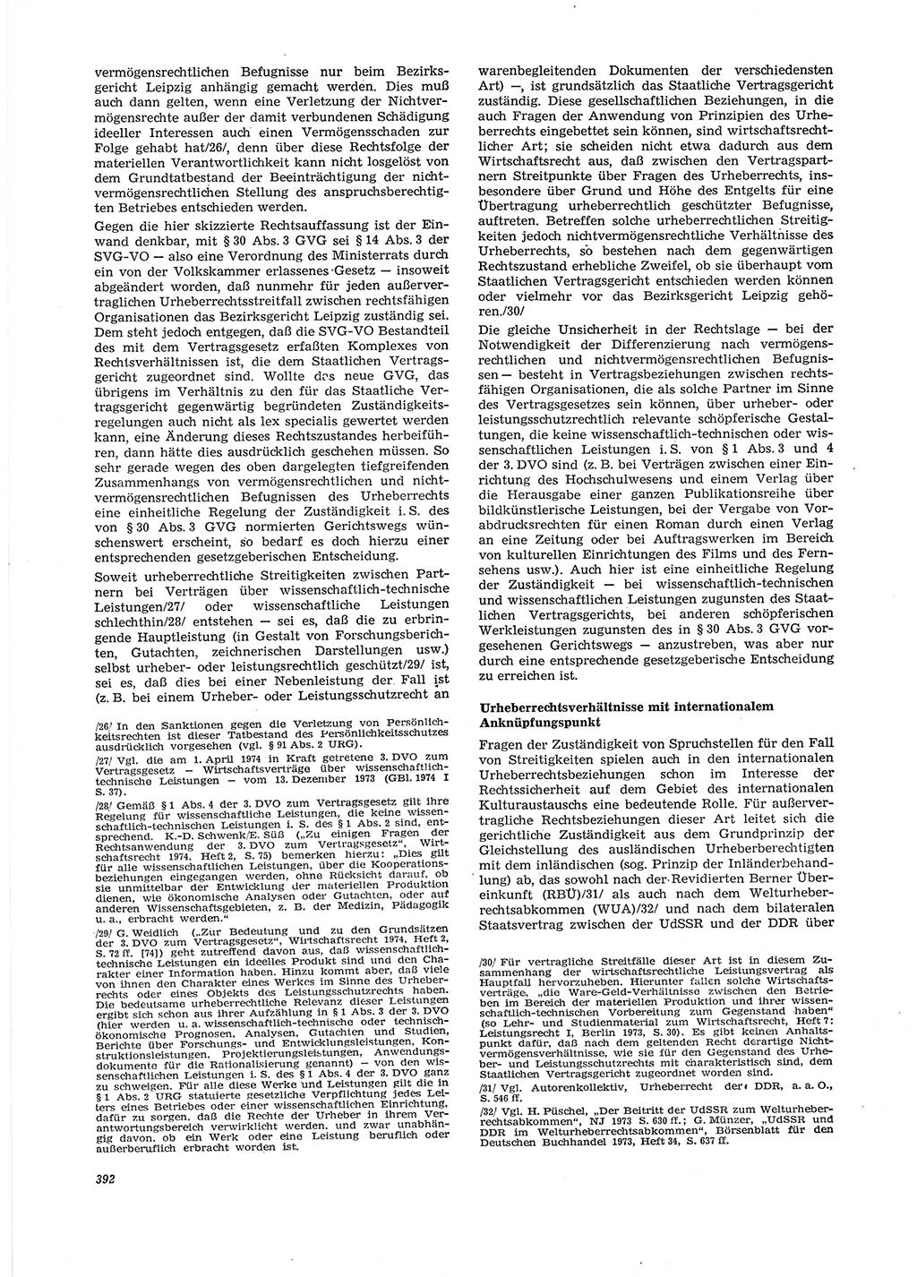 Neue Justiz (NJ), Zeitschrift für Recht und Rechtswissenschaft [Deutsche Demokratische Republik (DDR)], 29. Jahrgang 1975, Seite 392 (NJ DDR 1975, S. 392)