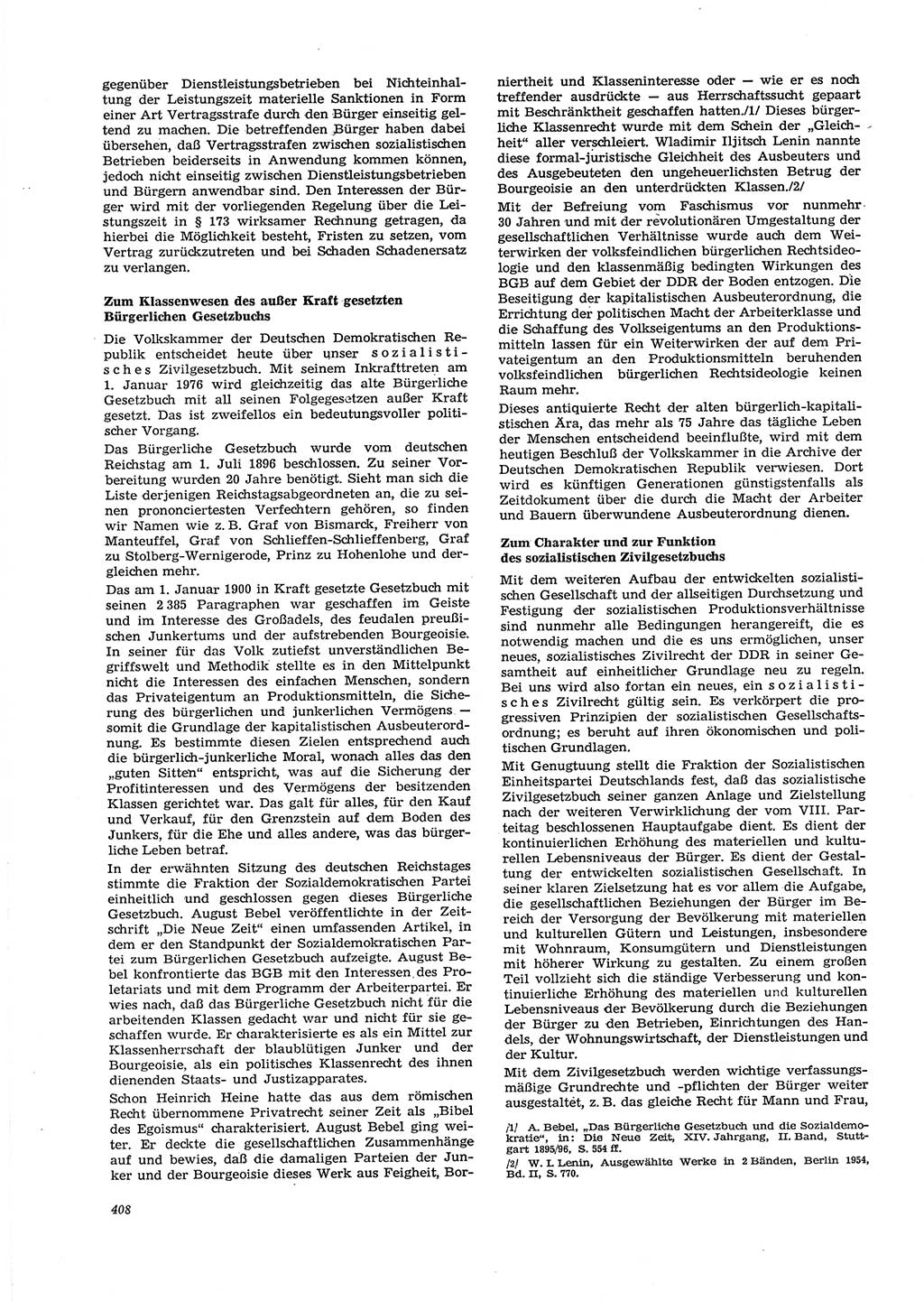 Neue Justiz (NJ), Zeitschrift für Recht und Rechtswissenschaft [Deutsche Demokratische Republik (DDR)], 29. Jahrgang 1975, Seite 408 (NJ DDR 1975, S. 408)