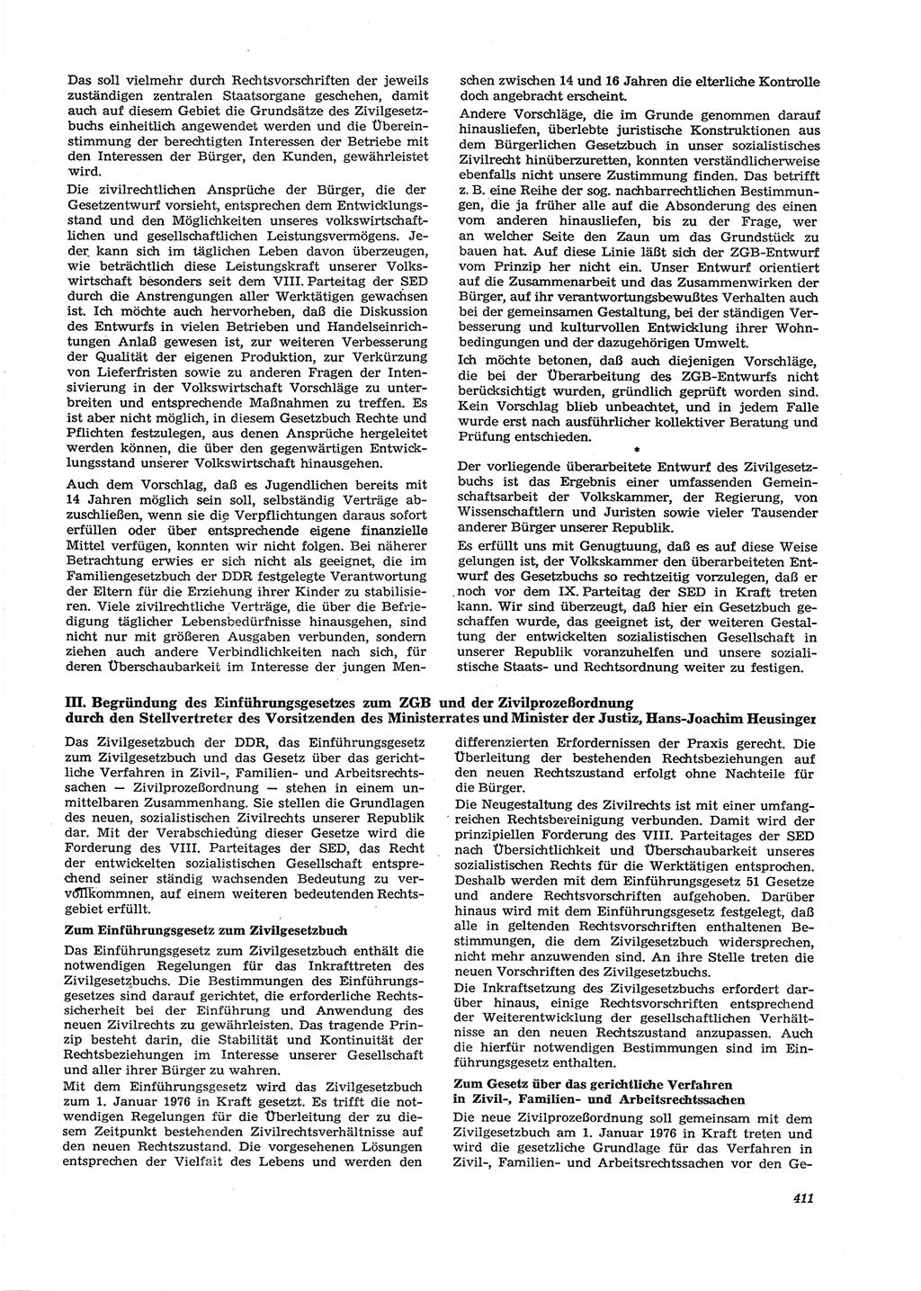 Neue Justiz (NJ), Zeitschrift für Recht und Rechtswissenschaft [Deutsche Demokratische Republik (DDR)], 29. Jahrgang 1975, Seite 411 (NJ DDR 1975, S. 411)