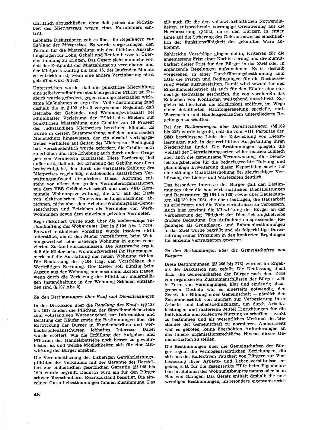 Neue Justiz (NJ), Zeitschrift für Recht und Rechtswissenschaft [Deutsche Demokratische Republik (DDR)], 29. Jahrgang 1975, Seite 416 (NJ DDR 1975, S. 416)