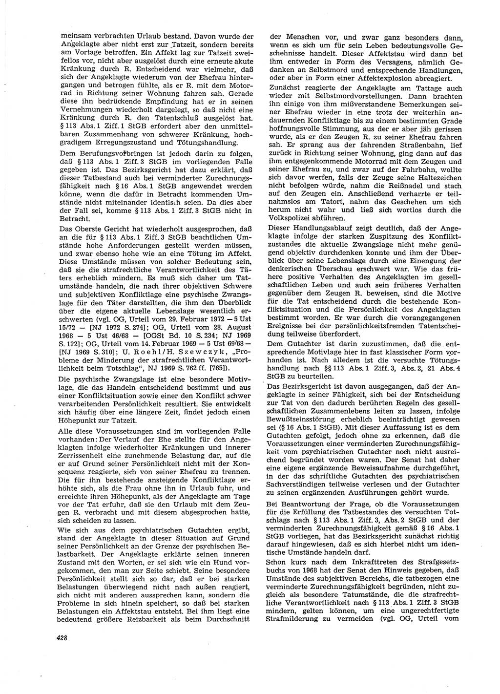 Neue Justiz (NJ), Zeitschrift für Recht und Rechtswissenschaft [Deutsche Demokratische Republik (DDR)], 29. Jahrgang 1975, Seite 428 (NJ DDR 1975, S. 428)