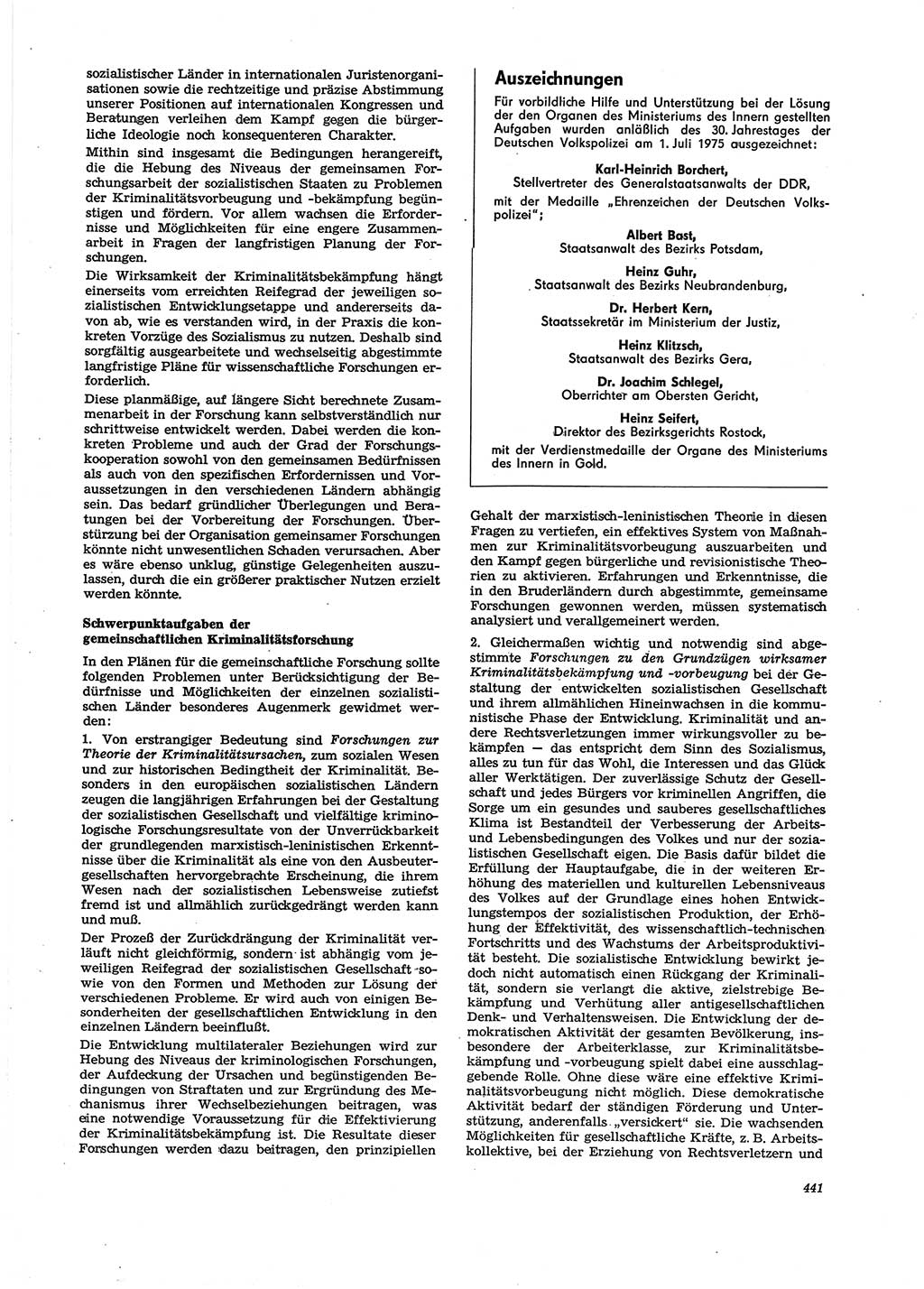 Neue Justiz (NJ), Zeitschrift für Recht und Rechtswissenschaft [Deutsche Demokratische Republik (DDR)], 29. Jahrgang 1975, Seite 441 (NJ DDR 1975, S. 441)