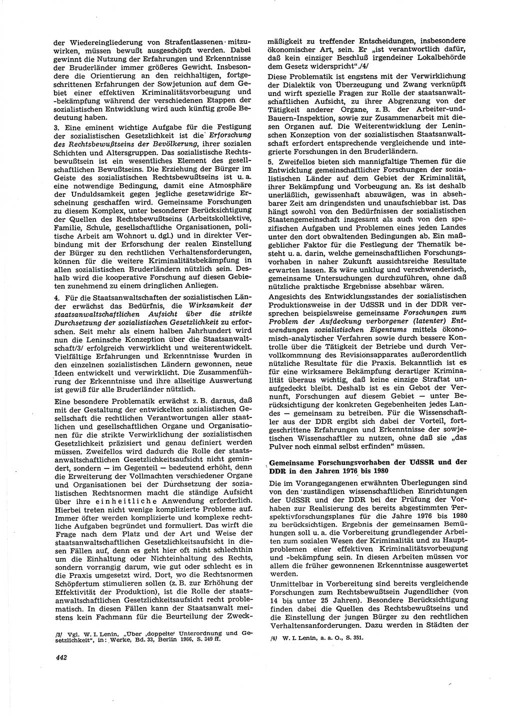 Neue Justiz (NJ), Zeitschrift für Recht und Rechtswissenschaft [Deutsche Demokratische Republik (DDR)], 29. Jahrgang 1975, Seite 442 (NJ DDR 1975, S. 442)