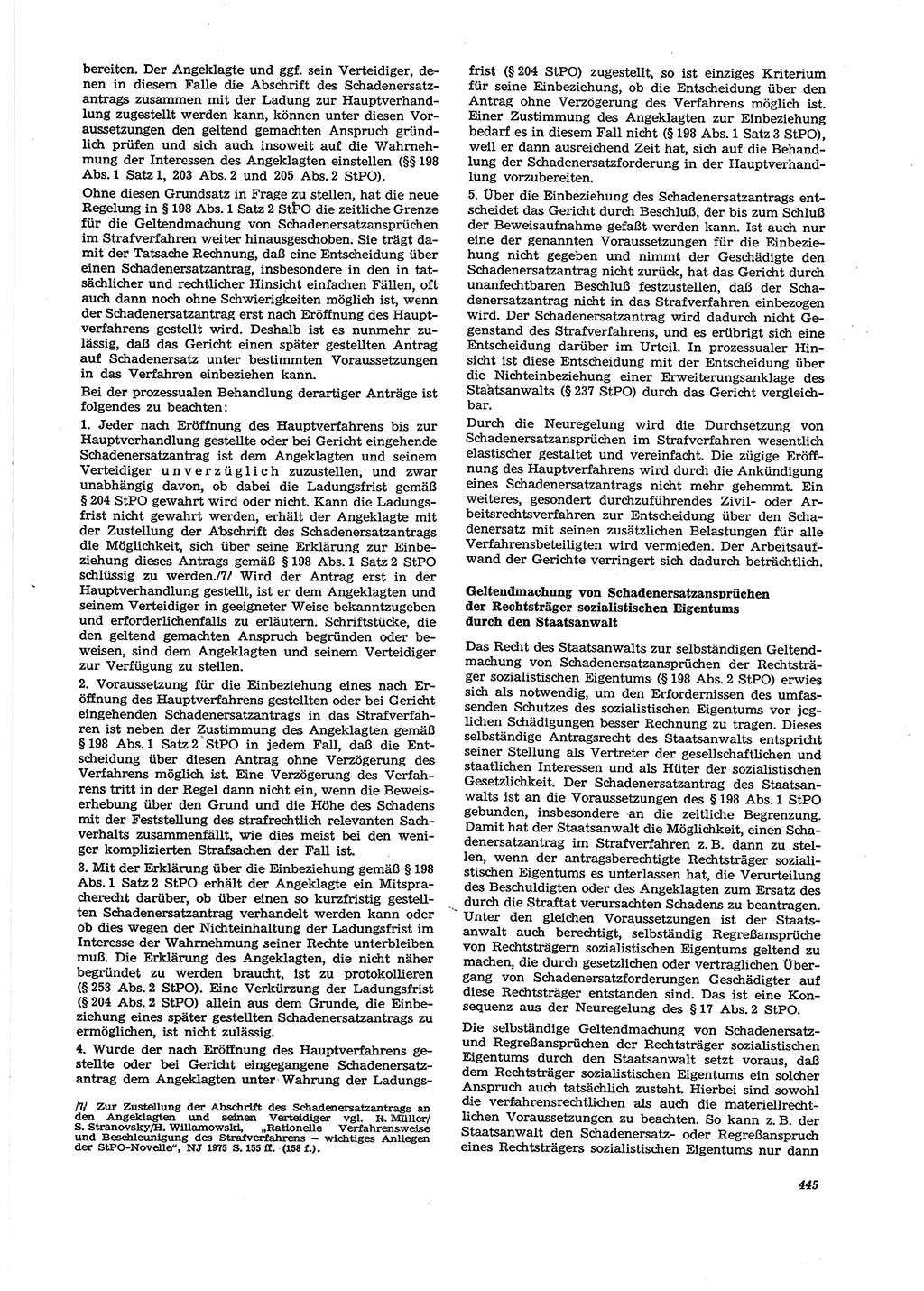 Neue Justiz (NJ), Zeitschrift für Recht und Rechtswissenschaft [Deutsche Demokratische Republik (DDR)], 29. Jahrgang 1975, Seite 445 (NJ DDR 1975, S. 445)