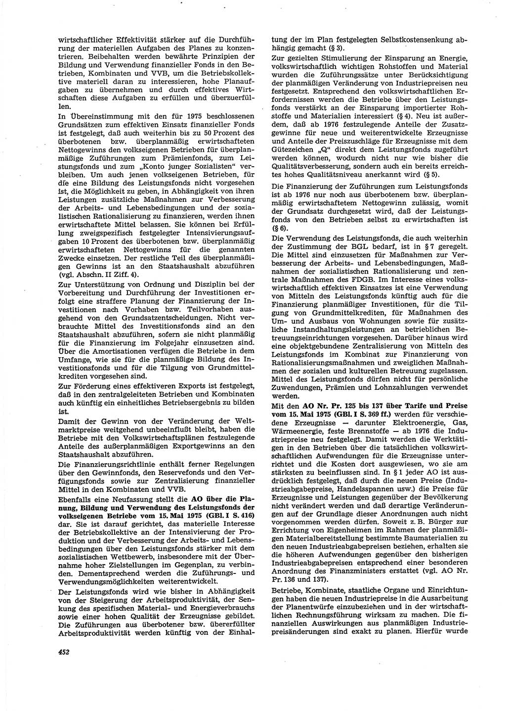 Neue Justiz (NJ), Zeitschrift für Recht und Rechtswissenschaft [Deutsche Demokratische Republik (DDR)], 29. Jahrgang 1975, Seite 452 (NJ DDR 1975, S. 452)