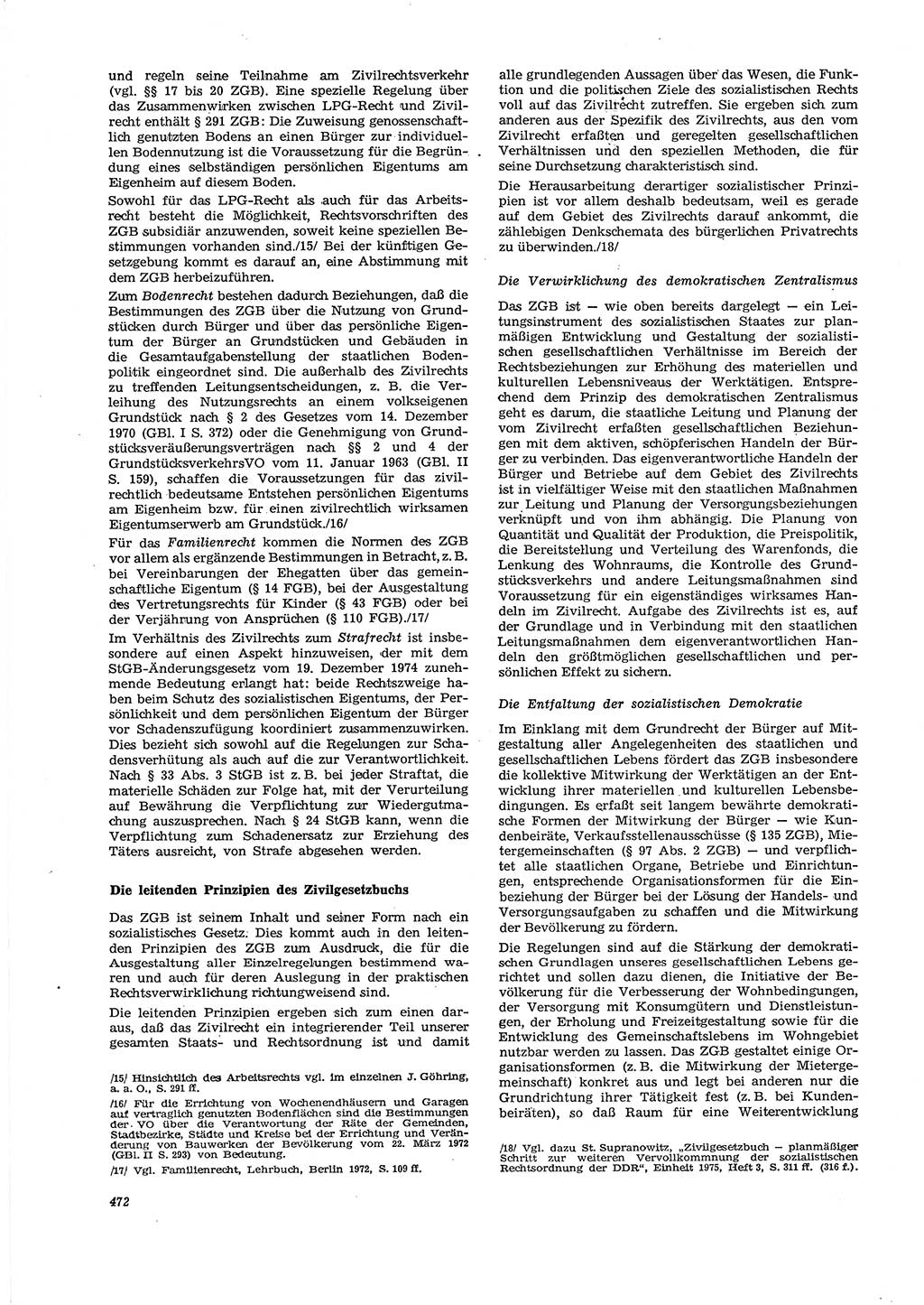 Neue Justiz (NJ), Zeitschrift für Recht und Rechtswissenschaft [Deutsche Demokratische Republik (DDR)], 29. Jahrgang 1975, Seite 472 (NJ DDR 1975, S. 472)