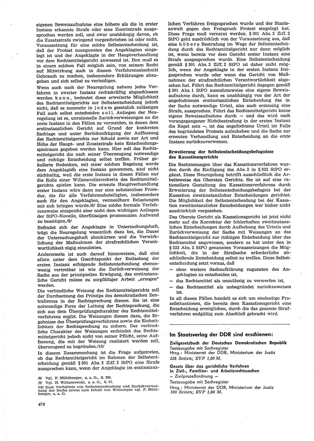 Neue Justiz (NJ), Zeitschrift für Recht und Rechtswissenschaft [Deutsche Demokratische Republik (DDR)], 29. Jahrgang 1975, Seite 478 (NJ DDR 1975, S. 478)