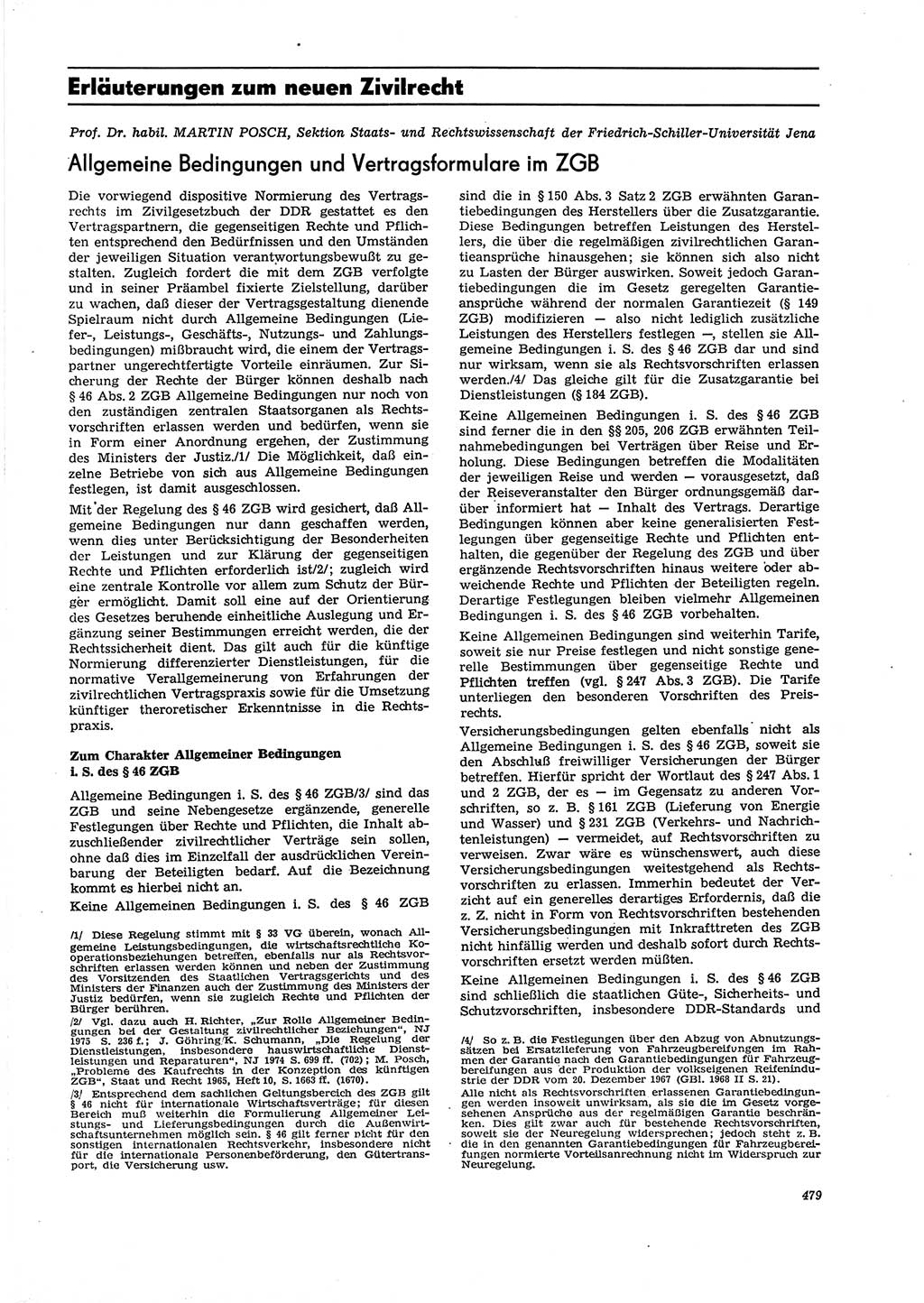 Neue Justiz (NJ), Zeitschrift für Recht und Rechtswissenschaft [Deutsche Demokratische Republik (DDR)], 29. Jahrgang 1975, Seite 479 (NJ DDR 1975, S. 479)