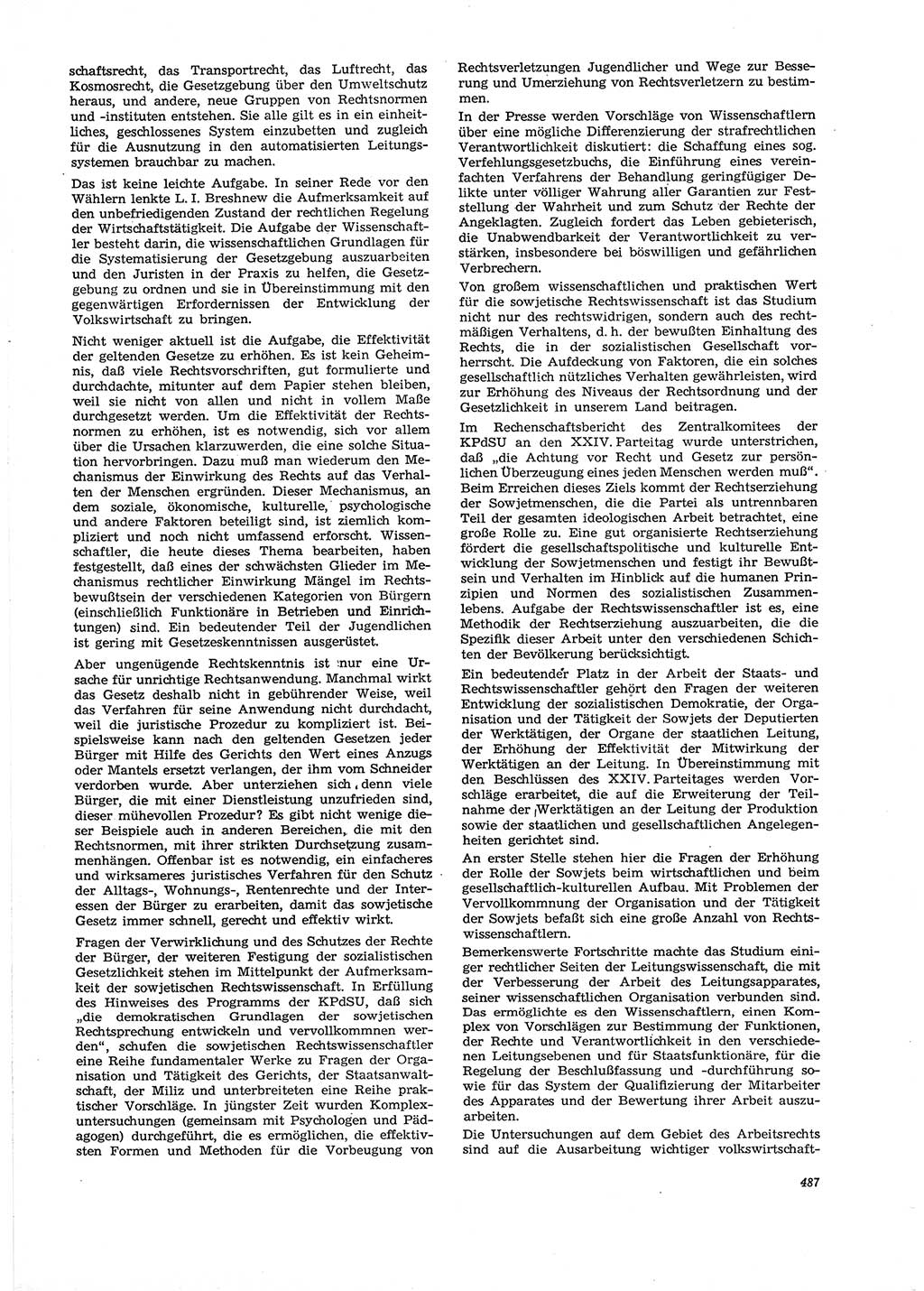 Neue Justiz (NJ), Zeitschrift für Recht und Rechtswissenschaft [Deutsche Demokratische Republik (DDR)], 29. Jahrgang 1975, Seite 487 (NJ DDR 1975, S. 487)