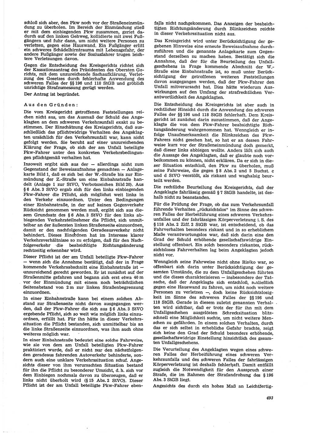 Neue Justiz (NJ), Zeitschrift für Recht und Rechtswissenschaft [Deutsche Demokratische Republik (DDR)], 29. Jahrgang 1975, Seite 493 (NJ DDR 1975, S. 493)
