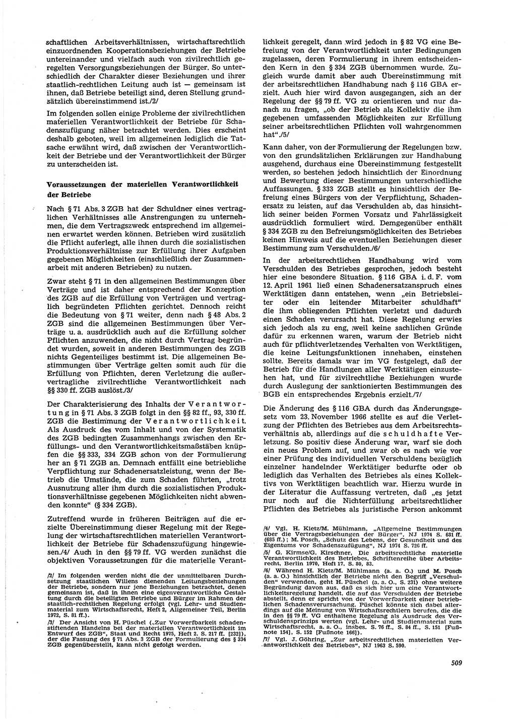 Neue Justiz (NJ), Zeitschrift für Recht und Rechtswissenschaft [Deutsche Demokratische Republik (DDR)], 29. Jahrgang 1975, Seite 509 (NJ DDR 1975, S. 509)