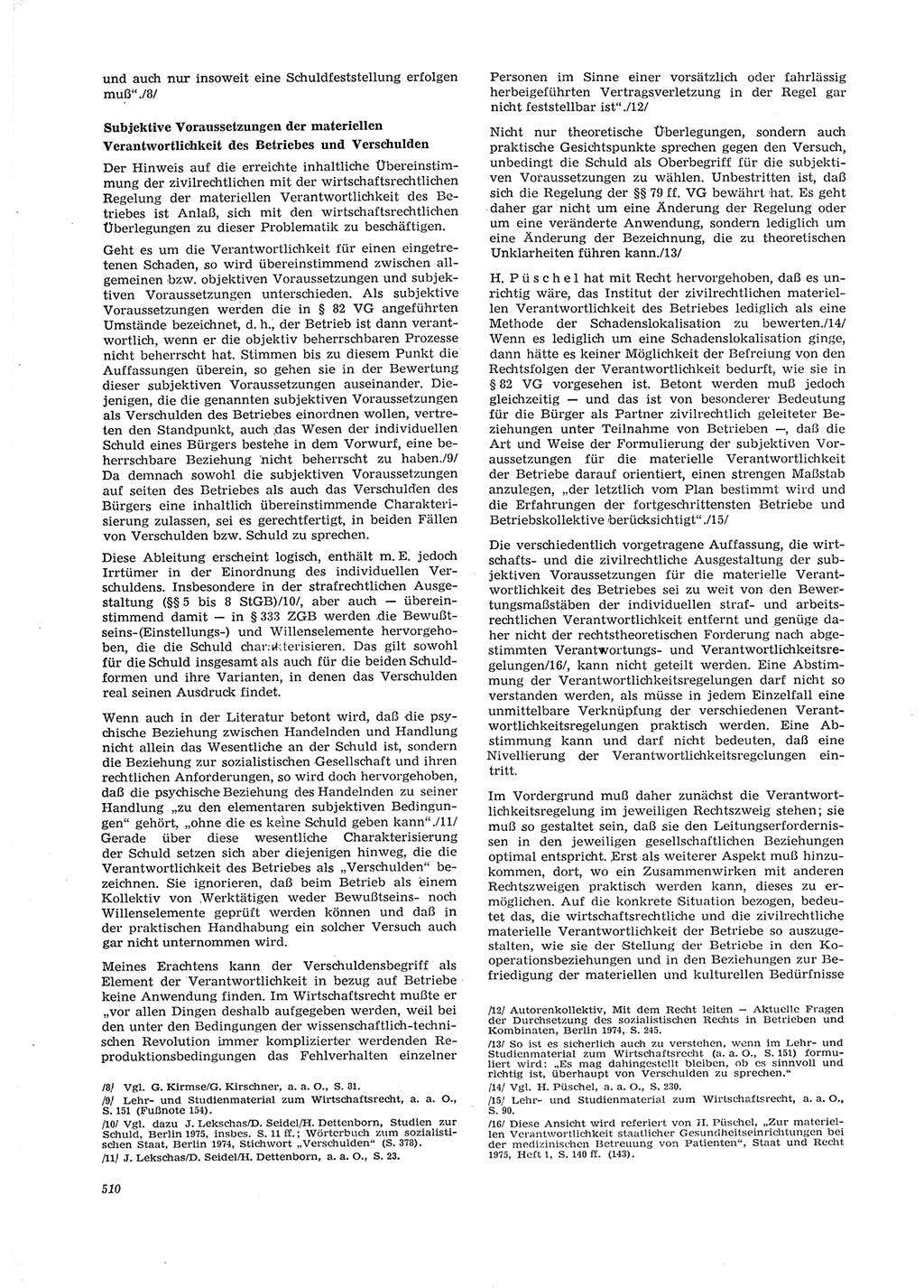 Neue Justiz (NJ), Zeitschrift für Recht und Rechtswissenschaft [Deutsche Demokratische Republik (DDR)], 29. Jahrgang 1975, Seite 510 (NJ DDR 1975, S. 510)