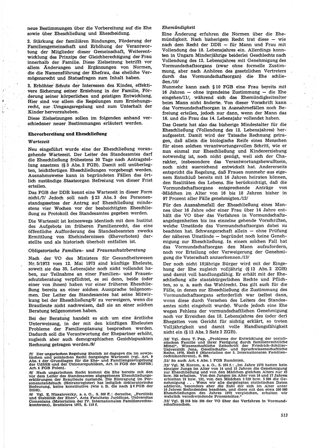 Neue Justiz (NJ), Zeitschrift für Recht und Rechtswissenschaft [Deutsche Demokratische Republik (DDR)], 29. Jahrgang 1975, Seite 513 (NJ DDR 1975, S. 513)