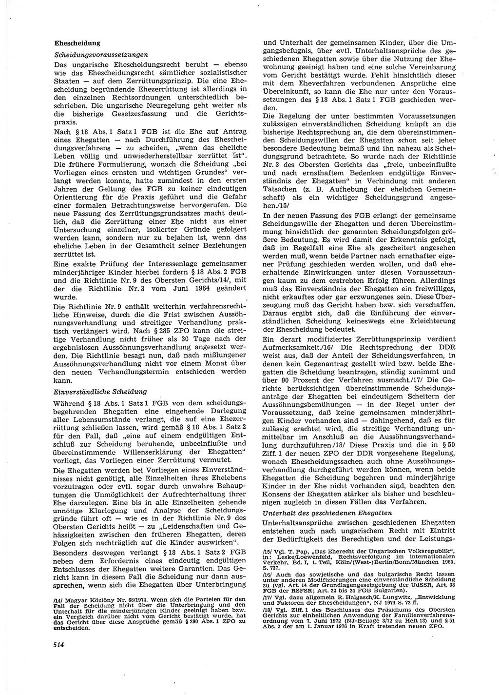 Neue Justiz (NJ), Zeitschrift für Recht und Rechtswissenschaft [Deutsche Demokratische Republik (DDR)], 29. Jahrgang 1975, Seite 514 (NJ DDR 1975, S. 514)