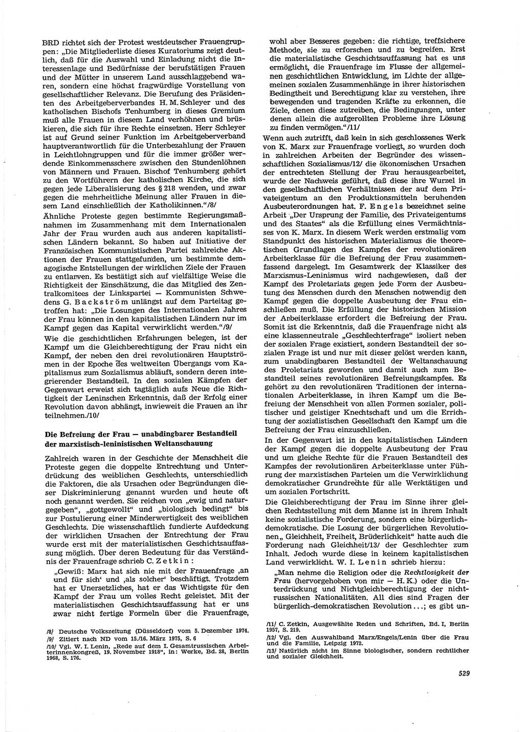 Neue Justiz (NJ), Zeitschrift für Recht und Rechtswissenschaft [Deutsche Demokratische Republik (DDR)], 29. Jahrgang 1975, Seite 529 (NJ DDR 1975, S. 529)