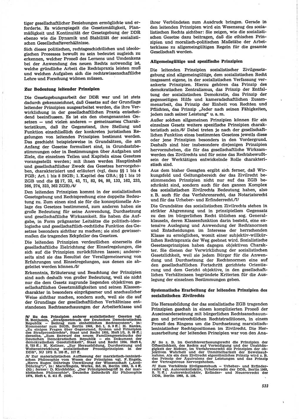 Neue Justiz (NJ), Zeitschrift für Recht und Rechtswissenschaft [Deutsche Demokratische Republik (DDR)], 29. Jahrgang 1975, Seite 533 (NJ DDR 1975, S. 533)
