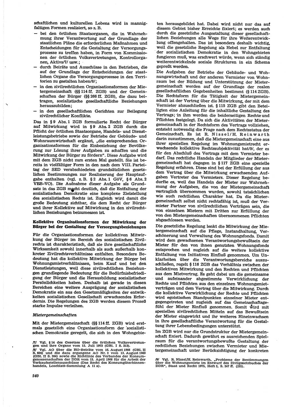Neue Justiz (NJ), Zeitschrift für Recht und Rechtswissenschaft [Deutsche Demokratische Republik (DDR)], 29. Jahrgang 1975, Seite 540 (NJ DDR 1975, S. 540)