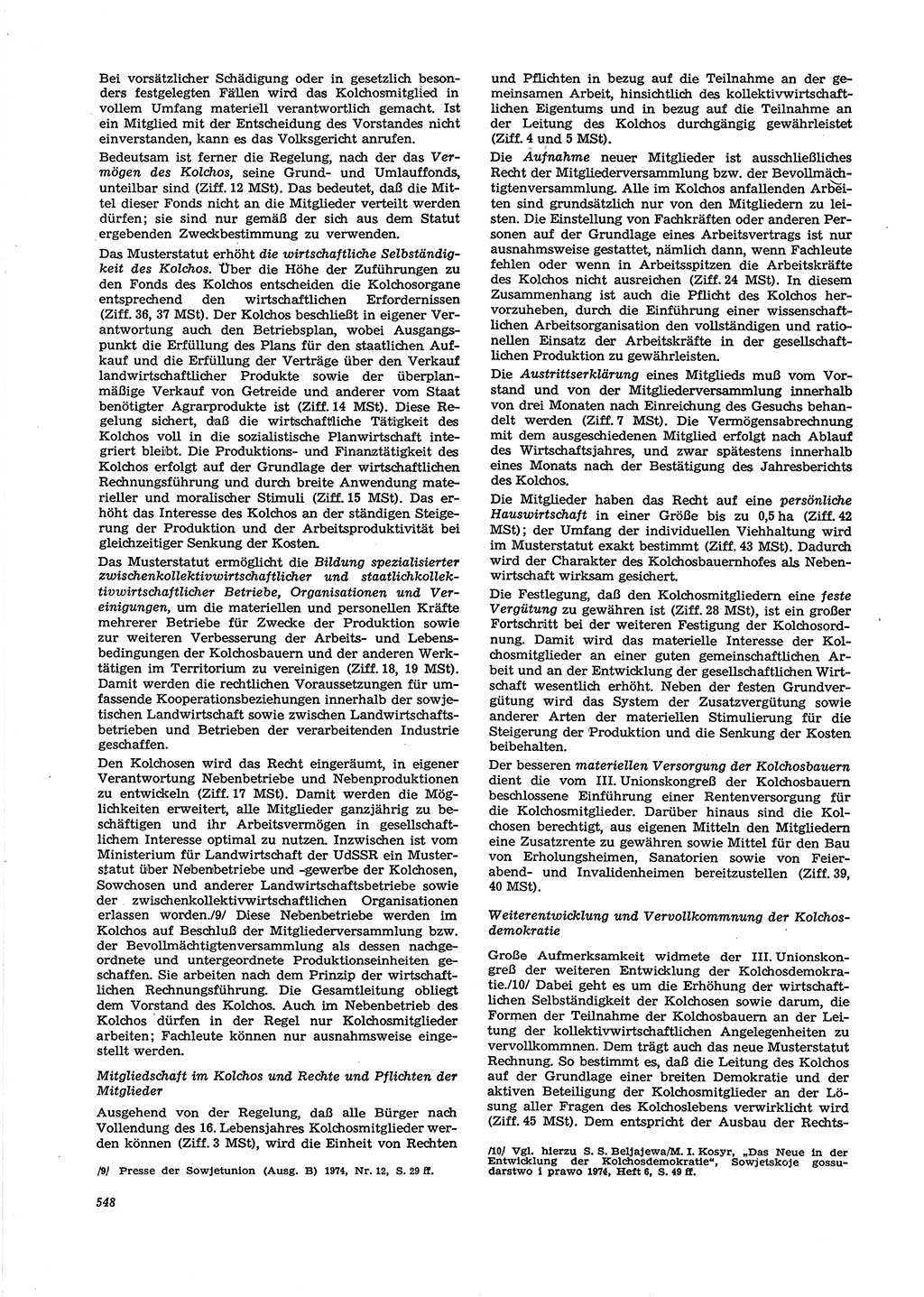 Neue Justiz (NJ), Zeitschrift für Recht und Rechtswissenschaft [Deutsche Demokratische Republik (DDR)], 29. Jahrgang 1975, Seite 548 (NJ DDR 1975, S. 548)