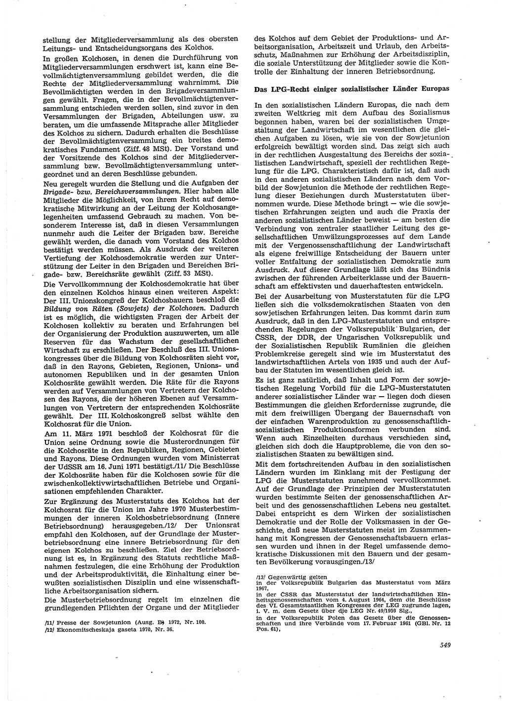 Neue Justiz (NJ), Zeitschrift für Recht und Rechtswissenschaft [Deutsche Demokratische Republik (DDR)], 29. Jahrgang 1975, Seite 549 (NJ DDR 1975, S. 549)