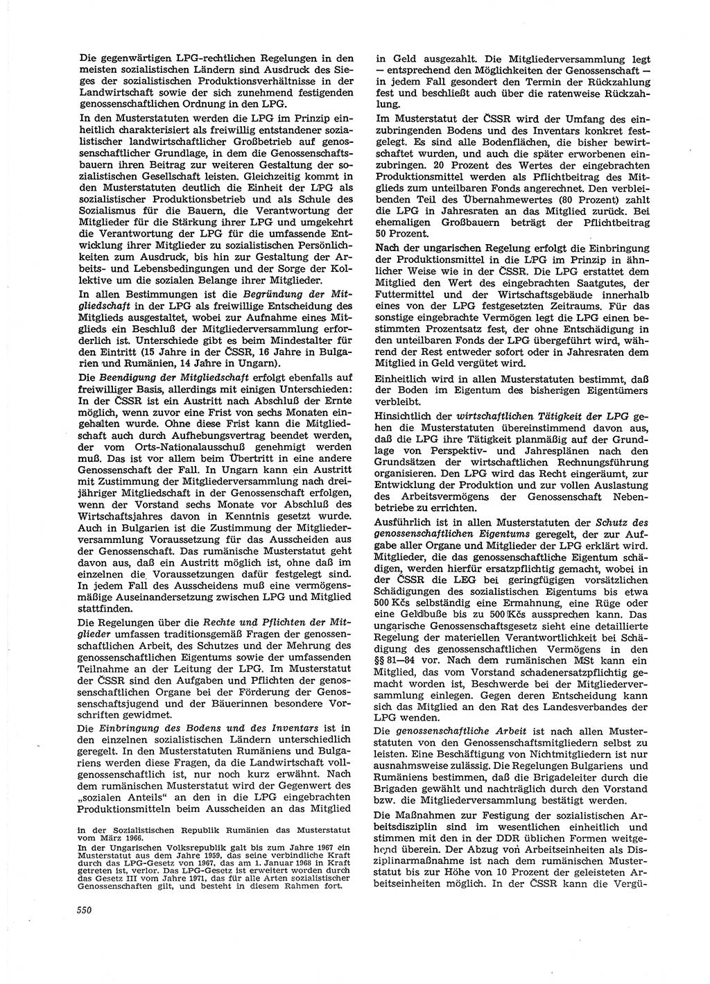 Neue Justiz (NJ), Zeitschrift für Recht und Rechtswissenschaft [Deutsche Demokratische Republik (DDR)], 29. Jahrgang 1975, Seite 550 (NJ DDR 1975, S. 550)