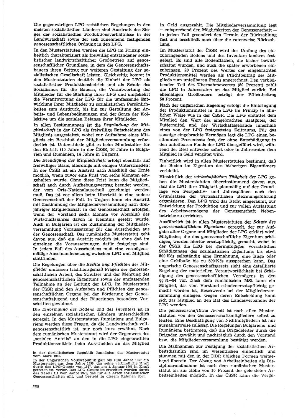 Neue Justiz (NJ), Zeitschrift für Recht und Rechtswissenschaft [Deutsche Demokratische Republik (DDR)], 29. Jahrgang 1975, Seite 550 (NJ DDR 1975, S. 550)