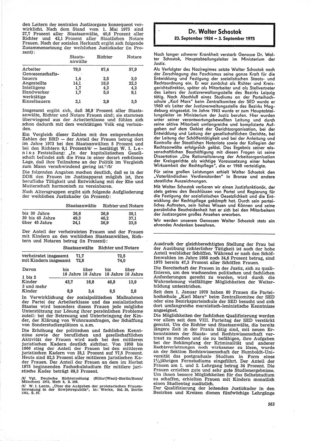 Neue Justiz (NJ), Zeitschrift für Recht und Rechtswissenschaft [Deutsche Demokratische Republik (DDR)], 29. Jahrgang 1975, Seite 563 (NJ DDR 1975, S. 563)