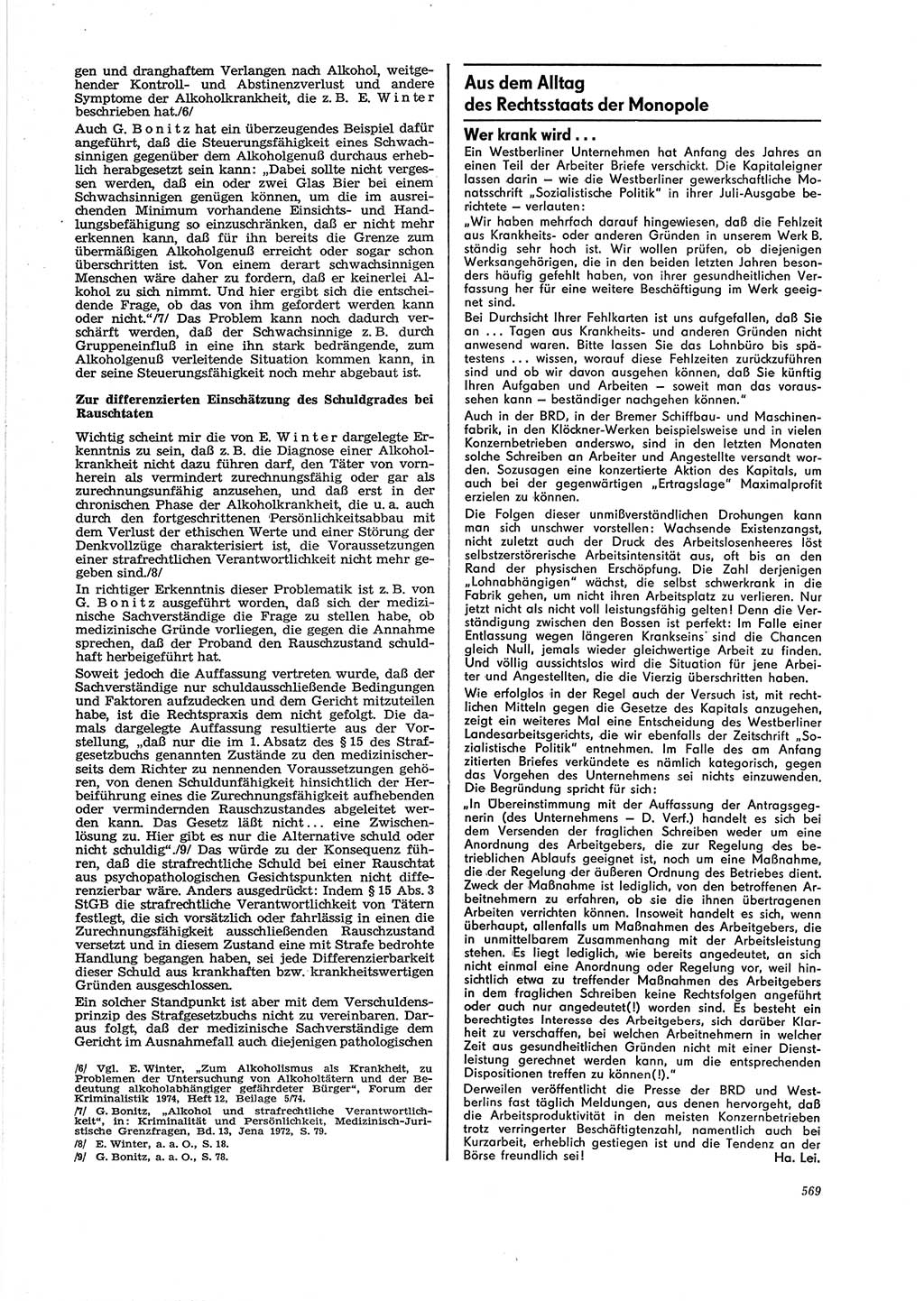 Neue Justiz (NJ), Zeitschrift für Recht und Rechtswissenschaft [Deutsche Demokratische Republik (DDR)], 29. Jahrgang 1975, Seite 569 (NJ DDR 1975, S. 569)
