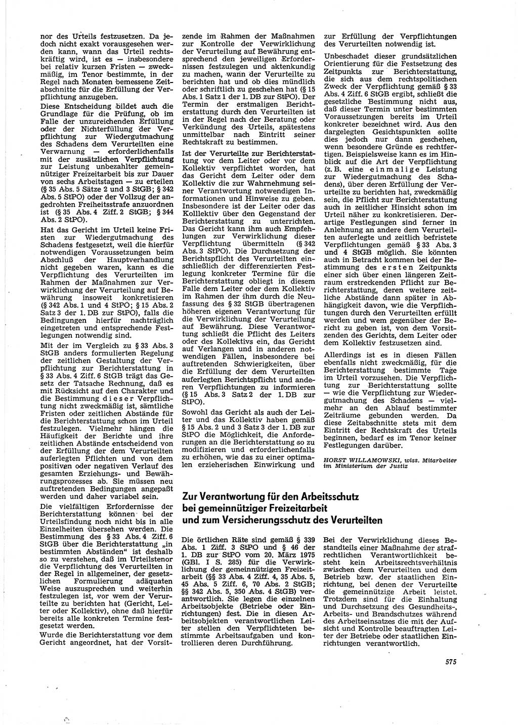 Neue Justiz (NJ), Zeitschrift für Recht und Rechtswissenschaft [Deutsche Demokratische Republik (DDR)], 29. Jahrgang 1975, Seite 575 (NJ DDR 1975, S. 575)