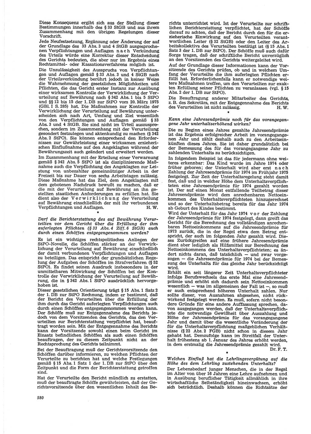 Neue Justiz (NJ), Zeitschrift für Recht und Rechtswissenschaft [Deutsche Demokratische Republik (DDR)], 29. Jahrgang 1975, Seite 580 (NJ DDR 1975, S. 580)