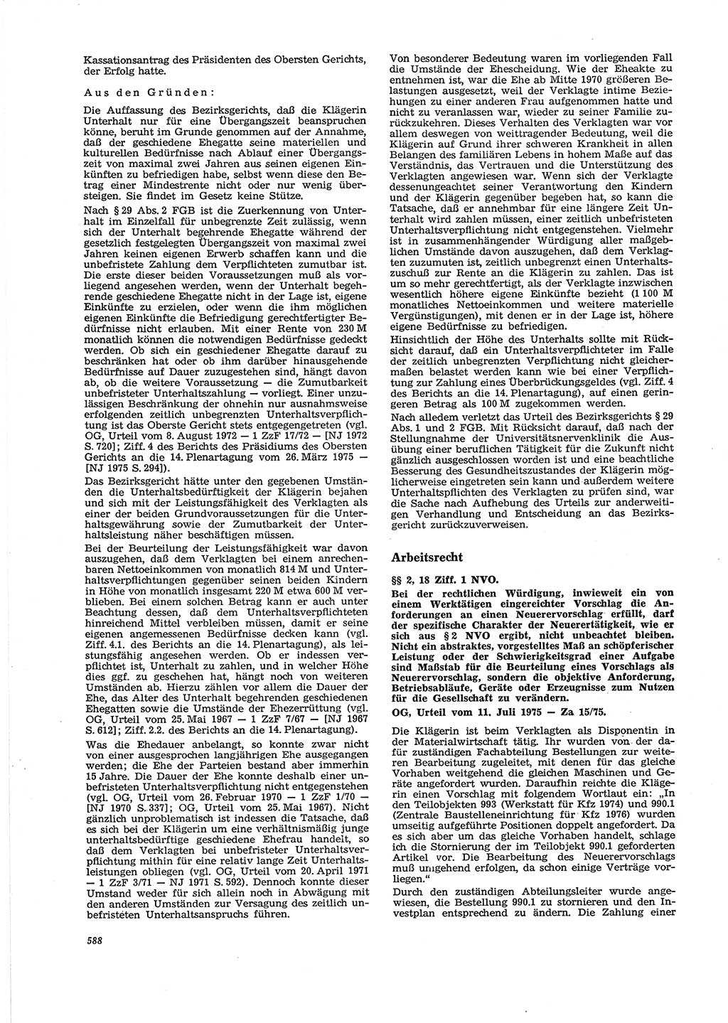 Neue Justiz (NJ), Zeitschrift für Recht und Rechtswissenschaft [Deutsche Demokratische Republik (DDR)], 29. Jahrgang 1975, Seite 588 (NJ DDR 1975, S. 588)
