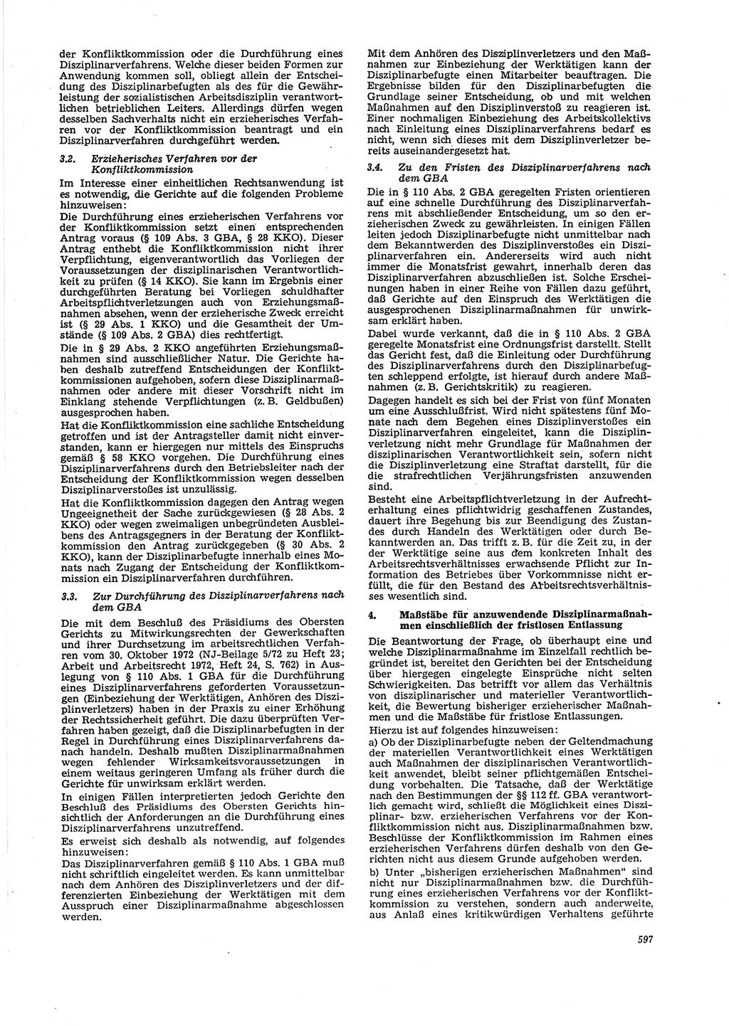 Neue Justiz (NJ), Zeitschrift für Recht und Rechtswissenschaft [Deutsche Demokratische Republik (DDR)], 29. Jahrgang 1975, Seite 597 (NJ DDR 1975, S. 597)