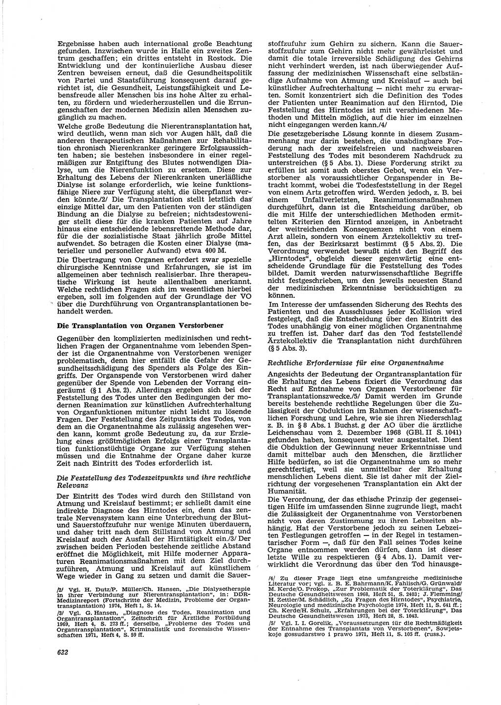 Neue Justiz (NJ), Zeitschrift für Recht und Rechtswissenschaft [Deutsche Demokratische Republik (DDR)], 29. Jahrgang 1975, Seite 622 (NJ DDR 1975, S. 622)
