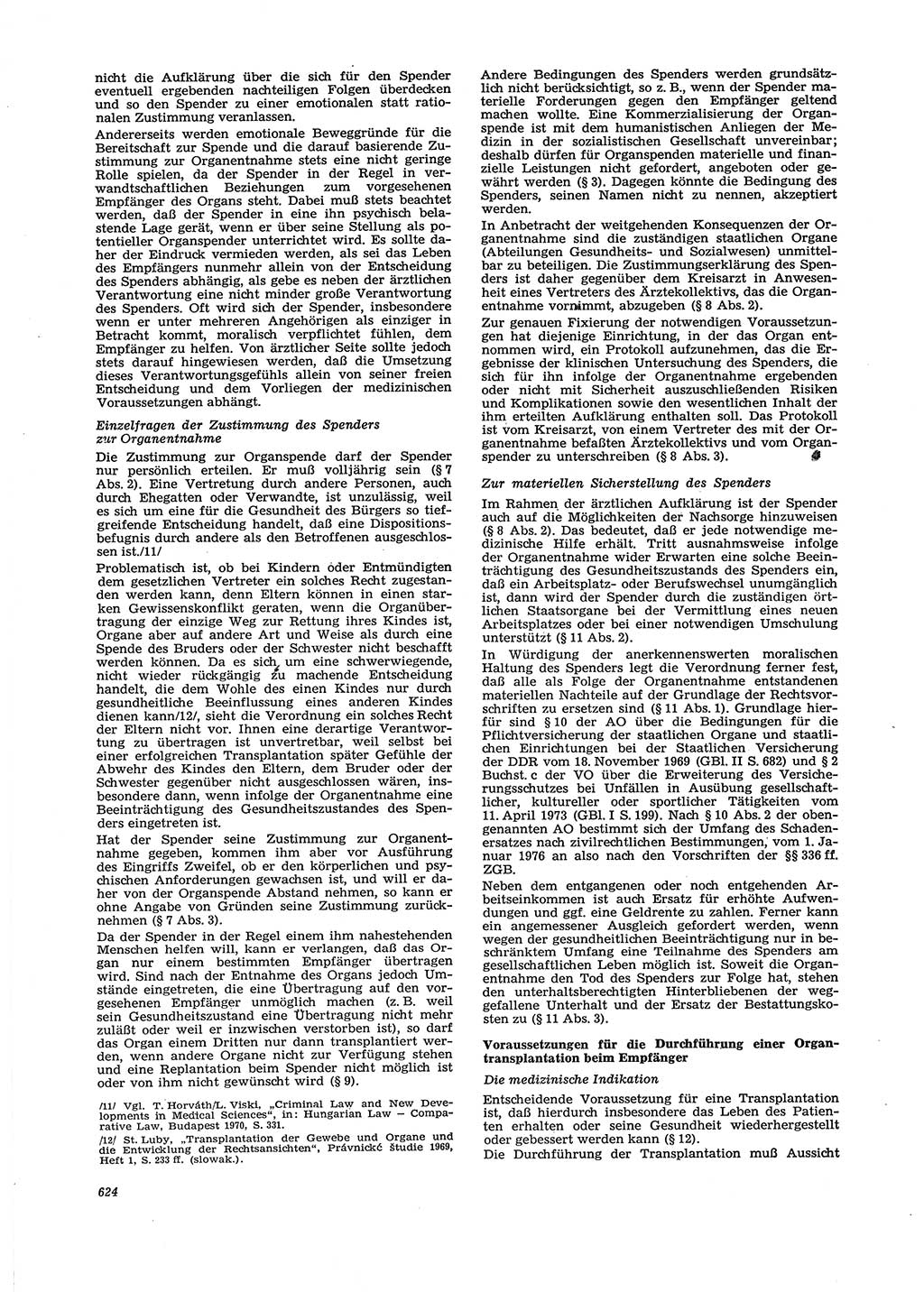 Neue Justiz (NJ), Zeitschrift für Recht und Rechtswissenschaft [Deutsche Demokratische Republik (DDR)], 29. Jahrgang 1975, Seite 624 (NJ DDR 1975, S. 624)