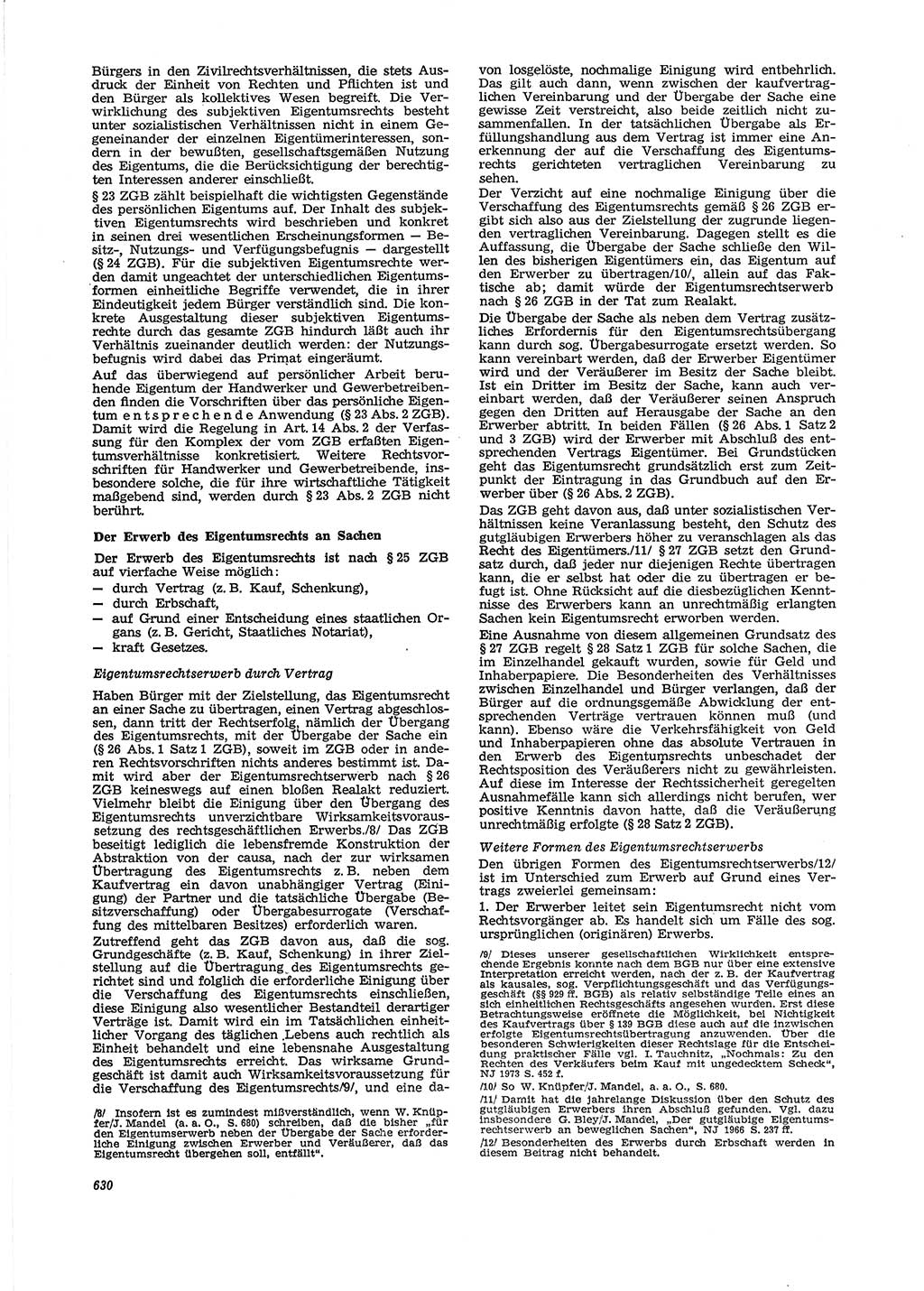 Neue Justiz (NJ), Zeitschrift für Recht und Rechtswissenschaft [Deutsche Demokratische Republik (DDR)], 29. Jahrgang 1975, Seite 630 (NJ DDR 1975, S. 630)