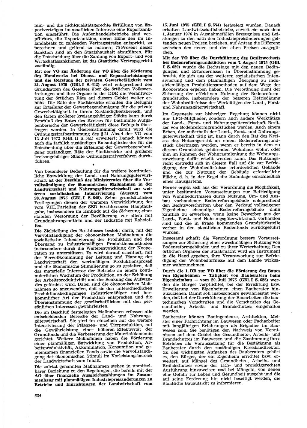 Neue Justiz (NJ), Zeitschrift für Recht und Rechtswissenschaft [Deutsche Demokratische Republik (DDR)], 29. Jahrgang 1975, Seite 634 (NJ DDR 1975, S. 634)