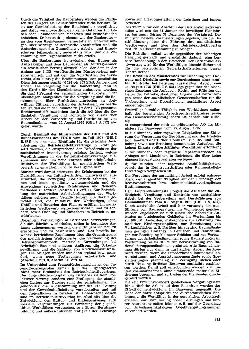 Neue Justiz (NJ), Zeitschrift für Recht und Rechtswissenschaft [Deutsche Demokratische Republik (DDR)], 29. Jahrgang 1975, Seite 635 (NJ DDR 1975, S. 635)
