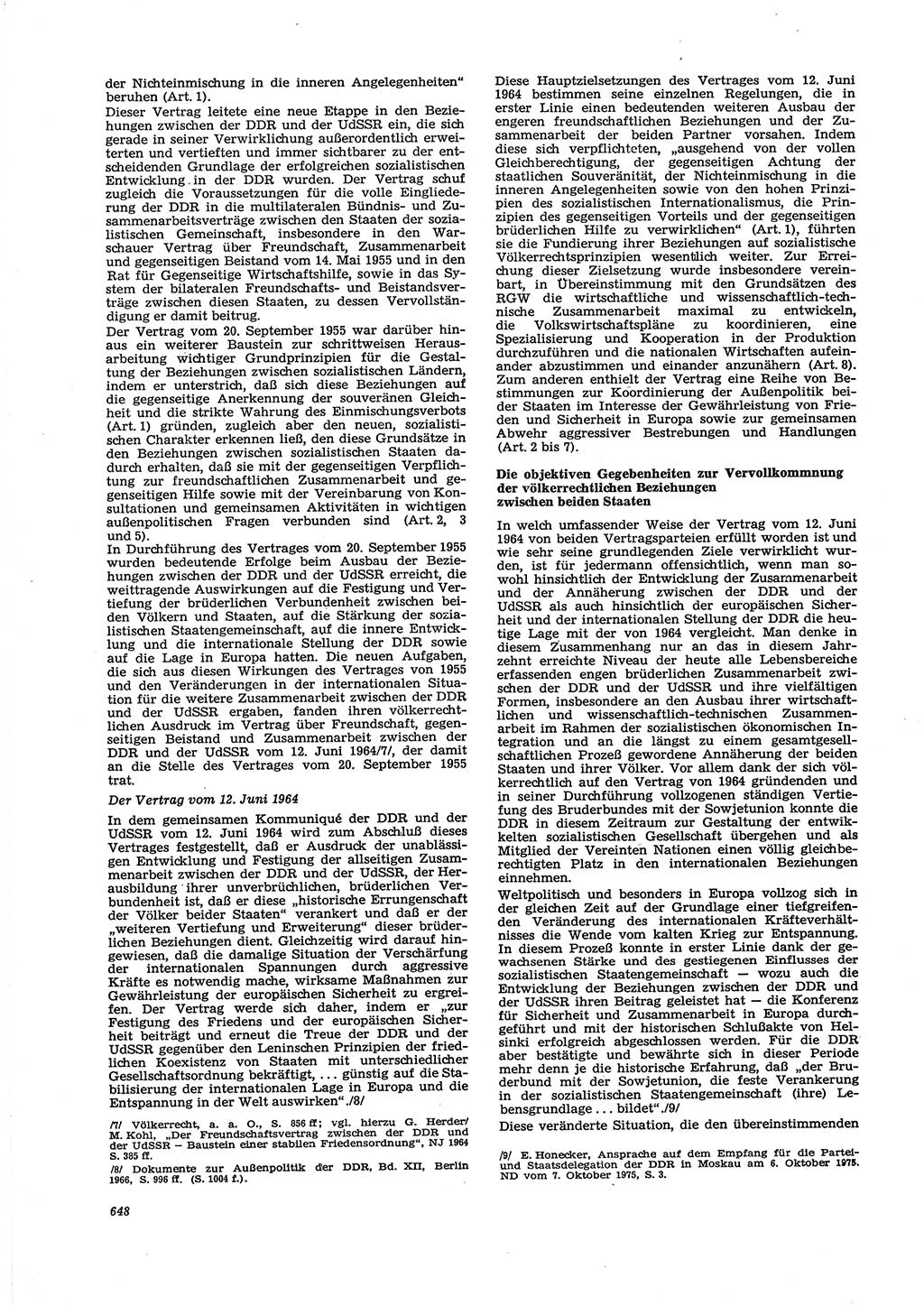 Neue Justiz (NJ), Zeitschrift für Recht und Rechtswissenschaft [Deutsche Demokratische Republik (DDR)], 29. Jahrgang 1975, Seite 648 (NJ DDR 1975, S. 648)