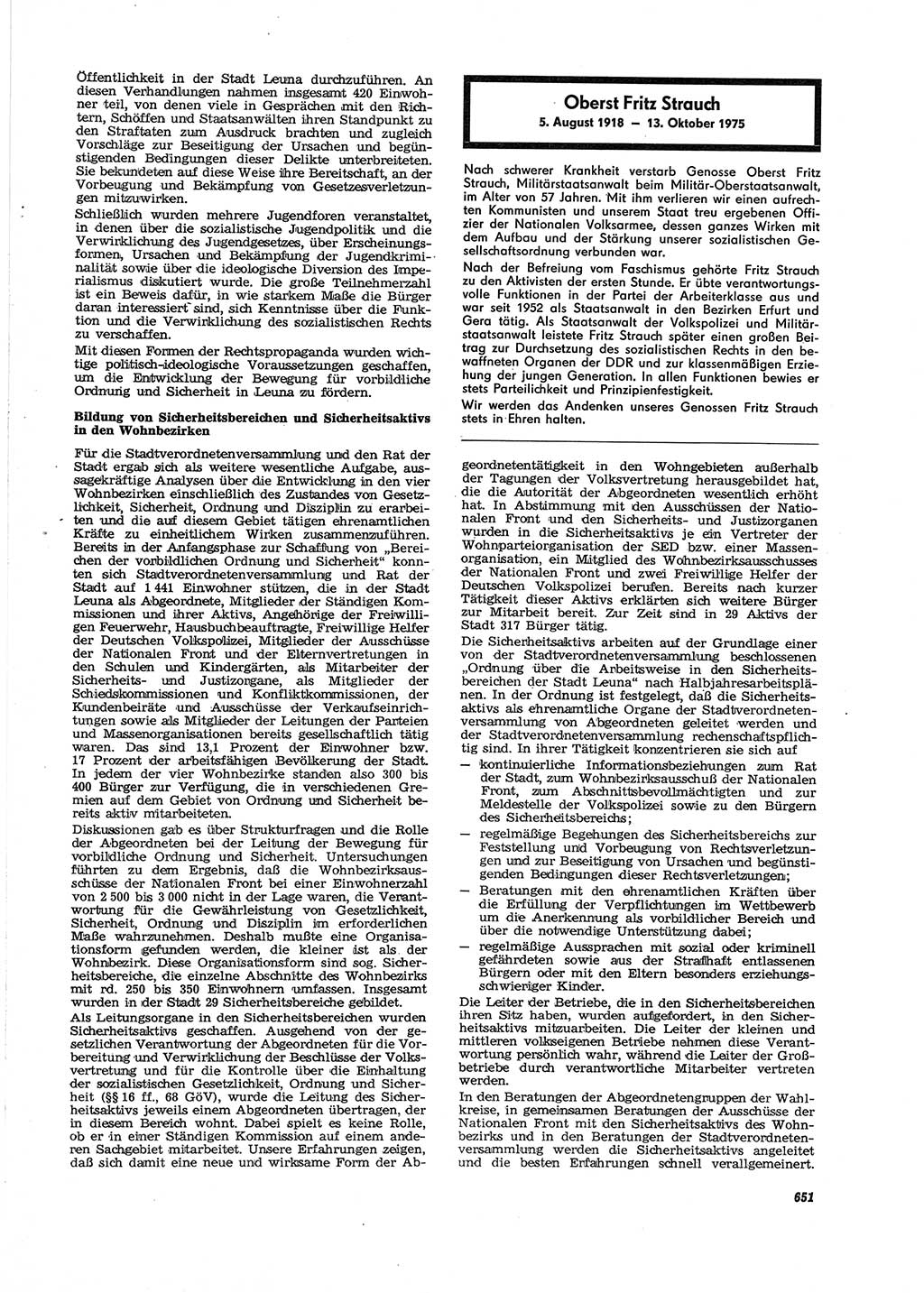 Neue Justiz (NJ), Zeitschrift für Recht und Rechtswissenschaft [Deutsche Demokratische Republik (DDR)], 29. Jahrgang 1975, Seite 651 (NJ DDR 1975, S. 651)
